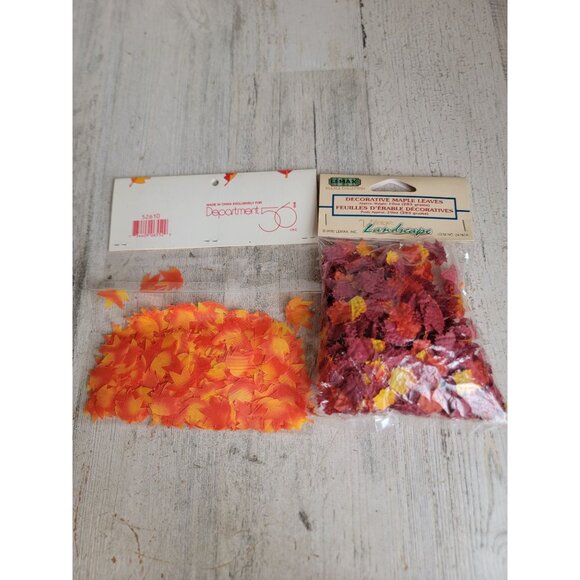 Miniature fall leaf leaves Dept 56 Lemax village accessory Halloween set - Picture 1 of 7